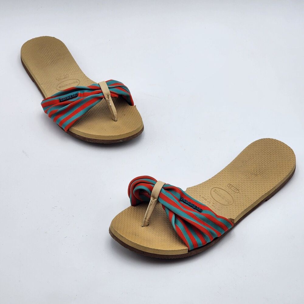 Havaianas You St. Tropez Beach Flip Flops Slide Sandals Teal Size 7/8 W (37-38)